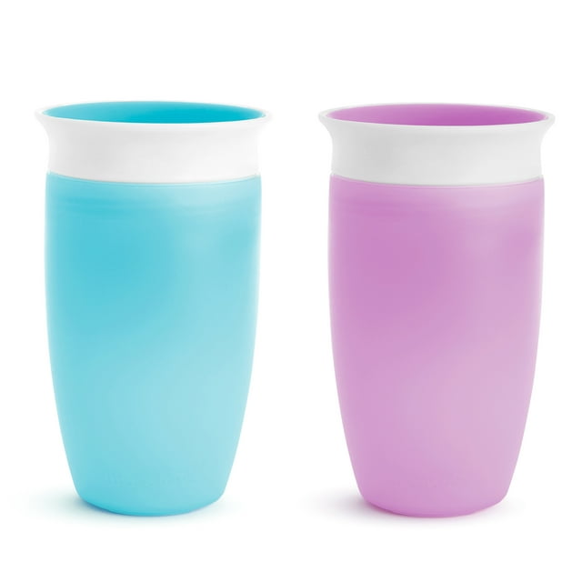 Munchkin® Miracle® 360° Spoutless Sippy Cup, 10 oz, Blue/Purple, Unisex, 2 Pack