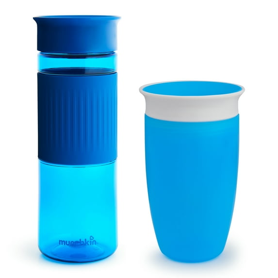 Munchkin® Miracle® 360° Toddler and Adult Set, 2 Pack, 24 oz and 10 oz, Blue, Unisex