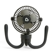 Munchkin® Multi-Use Rechargeable Stroller Fan, 4 Speeds, LED Lights and Flexible Legs, Black, Unisex