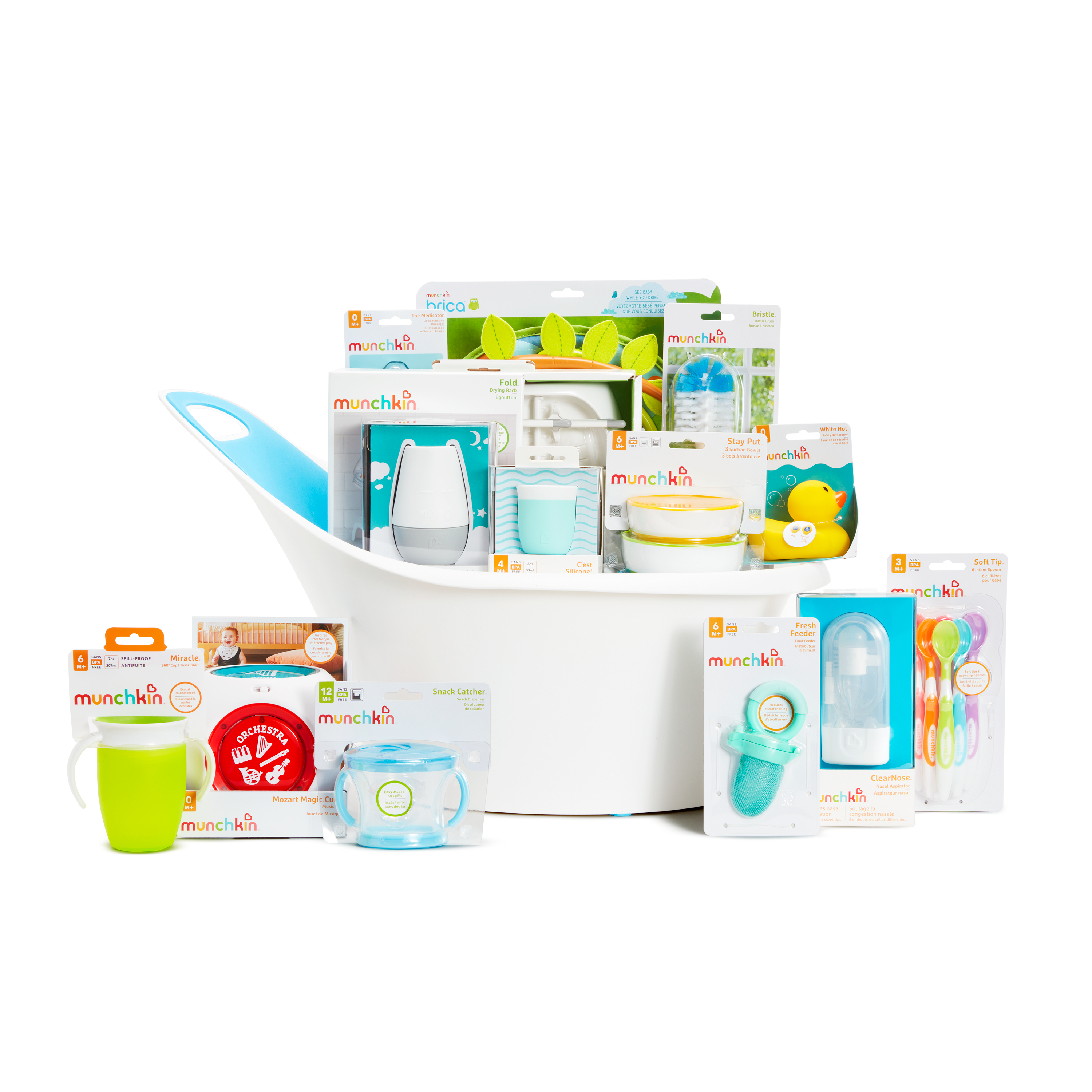 Munchkin® My Munchkin Gift Basket, Great for Baby Showers, Includes 15 Baby Products, Neutral, Unisex - image 1 of 30