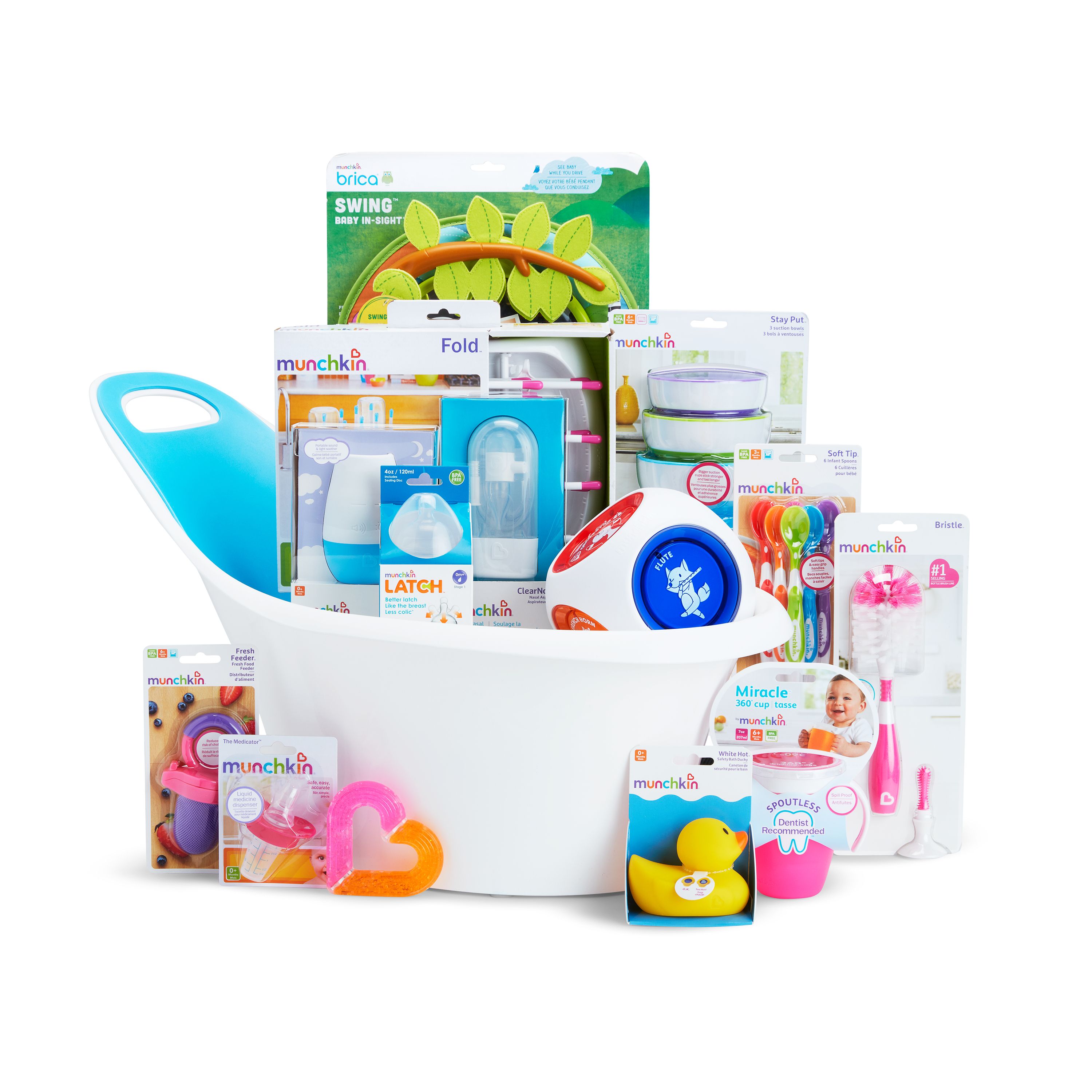 Munchkin My Munchkin Gift Basket, Great for Baby Showers, Includes 15 Baby Products, Pink - image 1 of 3
