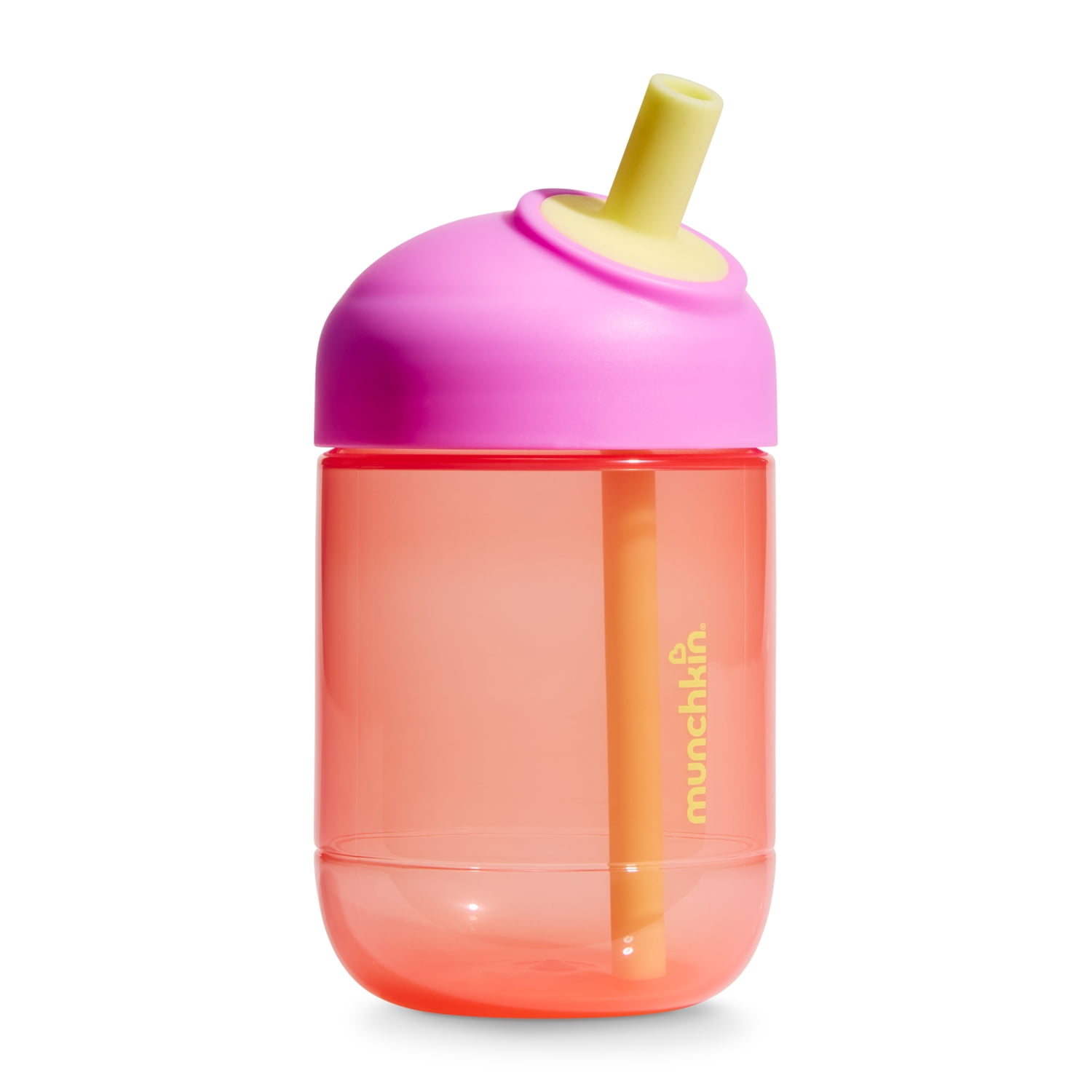 Munchkin® Perfect Angle Straw Cup - Spill-Proof Cup for Toddlers with Soft, Angled Straw, 10oz Coral
