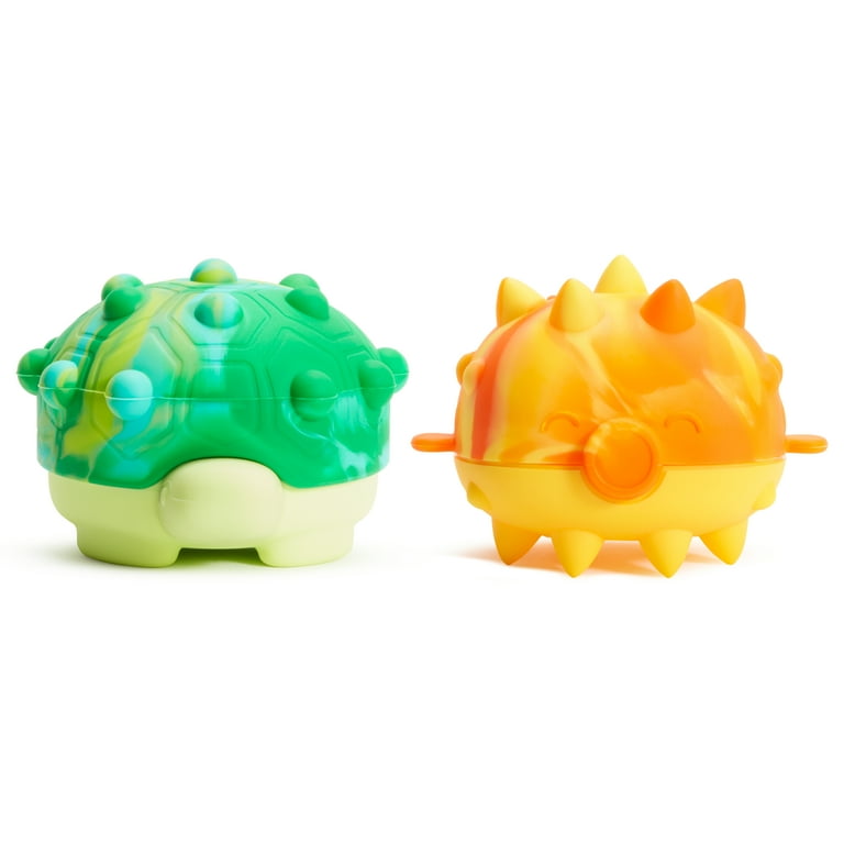 Munchkin® Pop Squish™ Popping Sensory Bath Toys, Turtle/Pufferfish