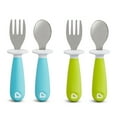 thumbnail image 1 of Munchkin® Raise™ Toddler Fork and Spoon Utensil Set, Blue/Green, Unisex, 4 Pack, 1 of 5