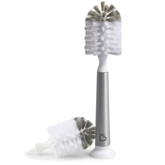 Munchkin® Shine™ Stainless Steel Bottle Brush and Refill Brush Head, Gray