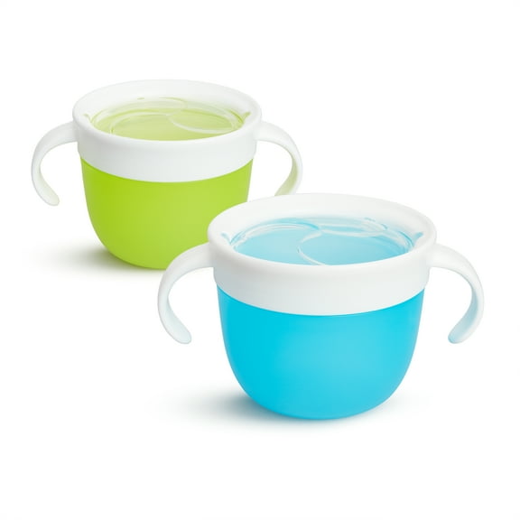 Munchkin® Snack Catcher, Holds up to 9 oz,  Blue/Green, Unisex, 2 Pack