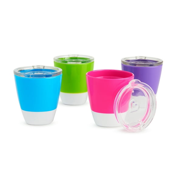 Munchkin® Splash™ Open Toddler Cups with Training Lids, 7 oz, Multi-Color, Unisex, 4 Pack