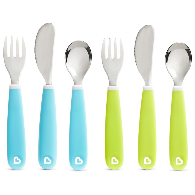 MunchkinÂ® Splashâ„¢ Toddler Fork, Knife and Spoon Utensil Set, 6 Pack