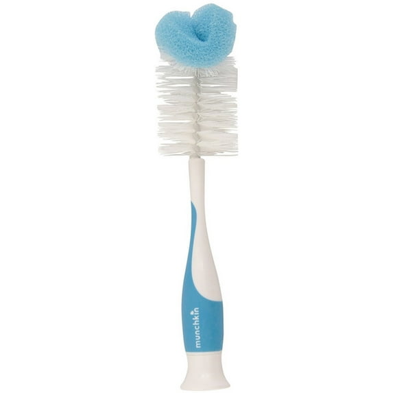 Munchkin Sponge Bottle Brush with Nipple Brush, Colors May Vary 1 ea (Pack of 2)
