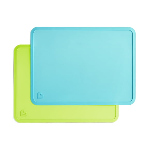 Munchkin® Spotless Silicone Toddler Placemats, BPA-Free, Blue/Green, 2 Count