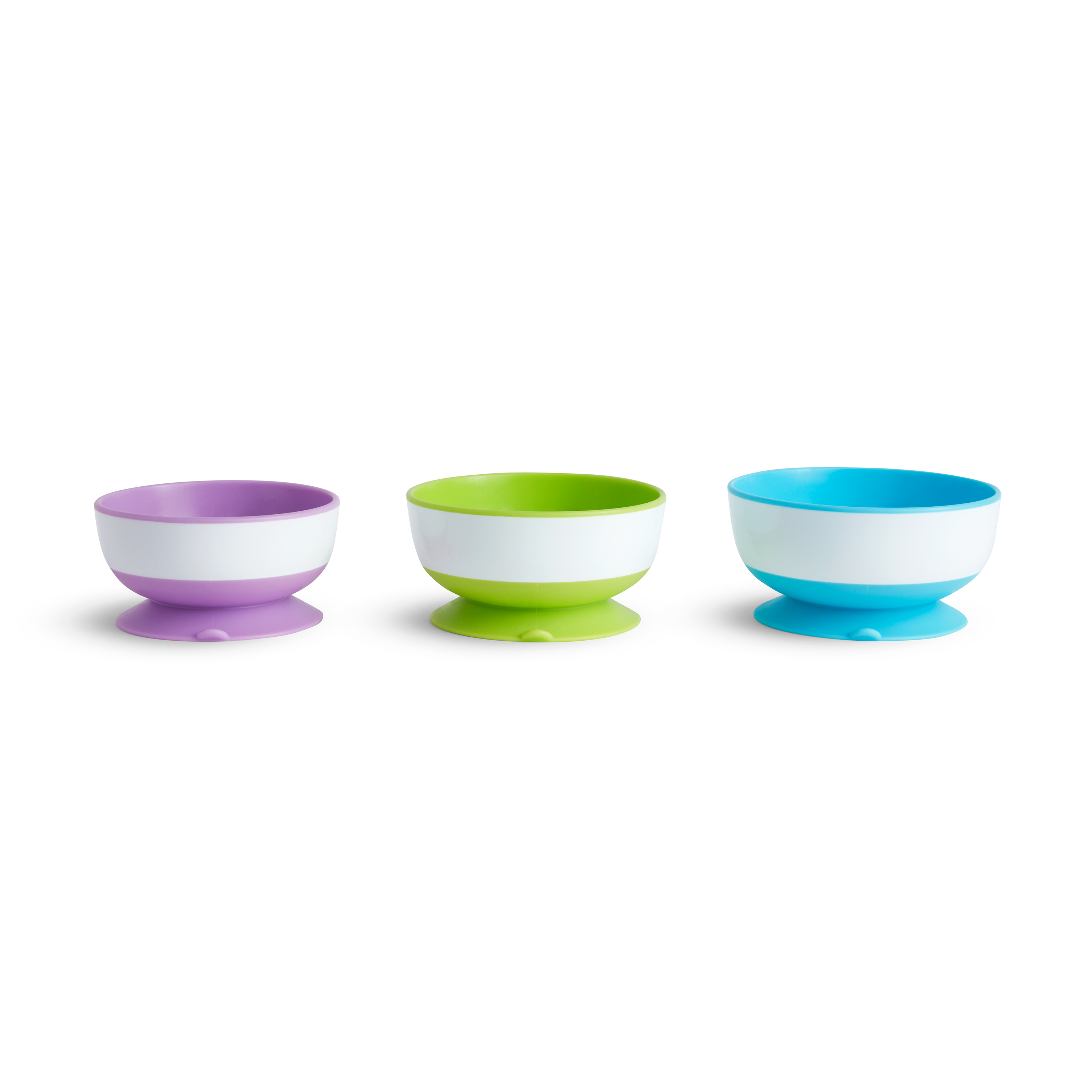 Munchkin® Stay Put Suction Round Bowls, Plastic, Multi-Color, 3 Pack - image 1 of 9