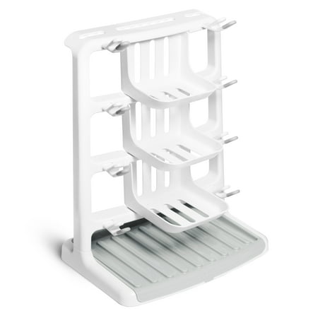 Munchkin Tidy Dry Space Saving Vertical Baby Bottle Drying Rack, 1 Pack, White