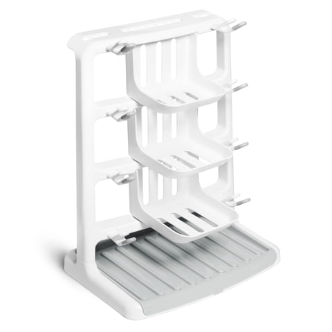 Munchkin Tidy Dry Space Saving Vertical Baby Bottle Drying Rack, 1 Pack, White