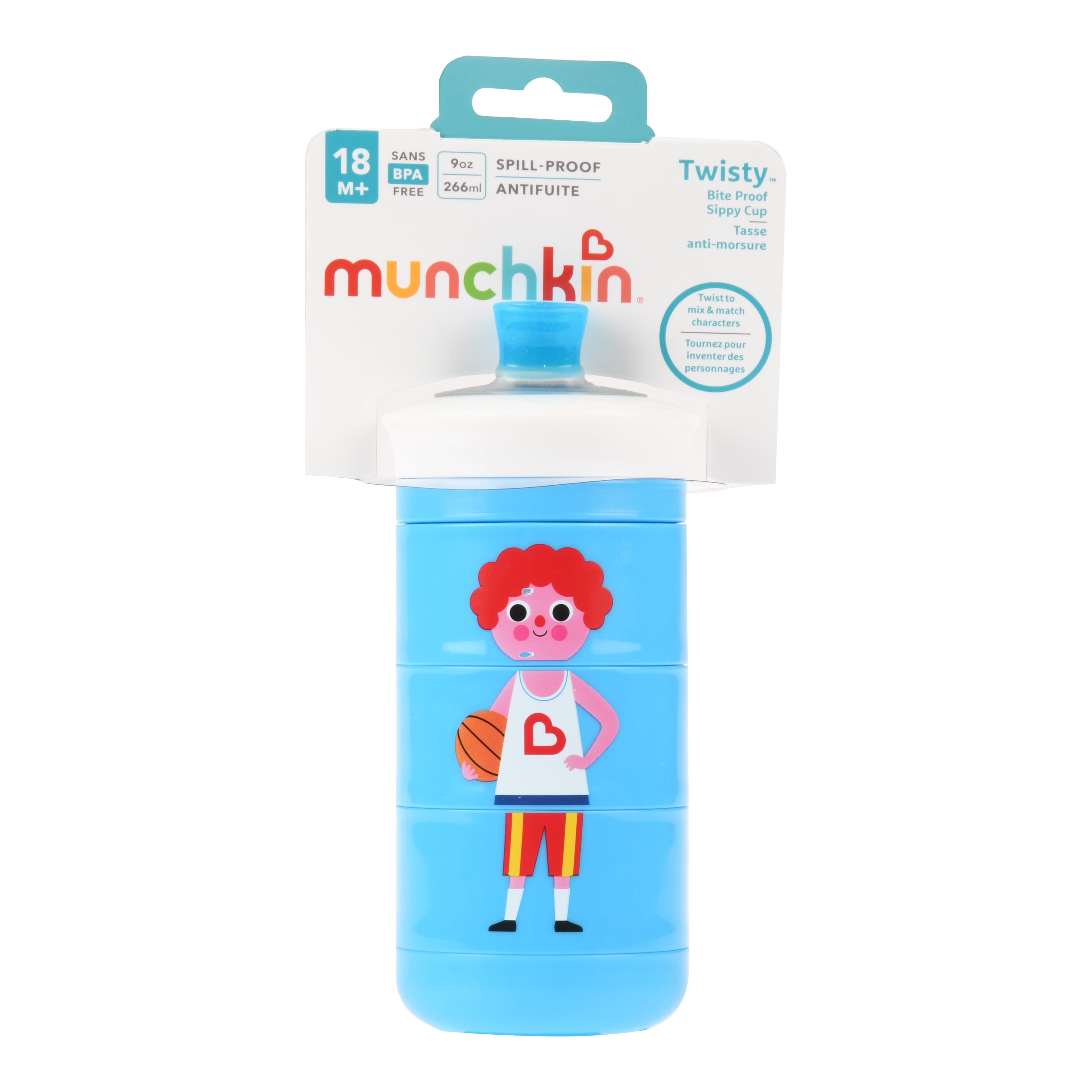 Munchkin Twisty Mix & Match Animal 9 oz Soft Spout Sippy Cup, Blue