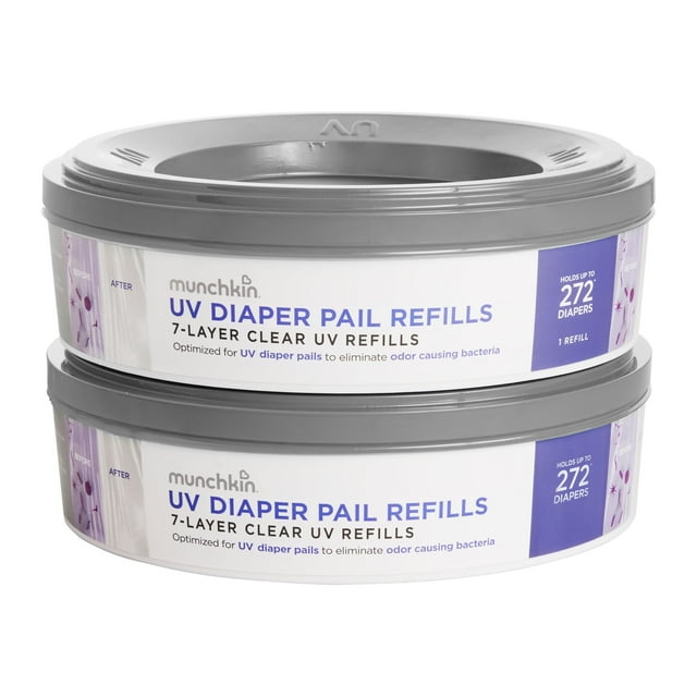 Munchkin® UV Diaper Pail Refill Rings, Holds Up To 544 Diapers, 2 Pack