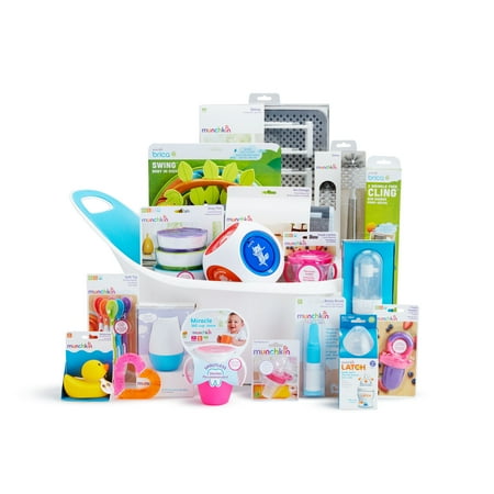 Munchkin® VIB Baby Gift Basket, Great for Baby Showers, Includes 20 Baby Products, Pink, Unisex