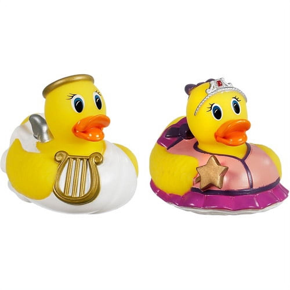 White Rubber Duck for a Bath in the Form of an Angel on a Light
