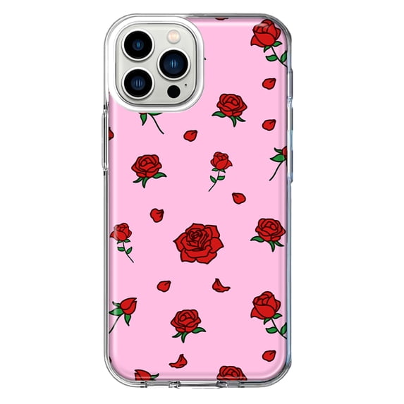Mundaze - Case for Apple iPhone 11 Pro Slim Shockproof Hard Shell Soft TPU Heavy Duty Protective Phone Cover - Cute Red Roses