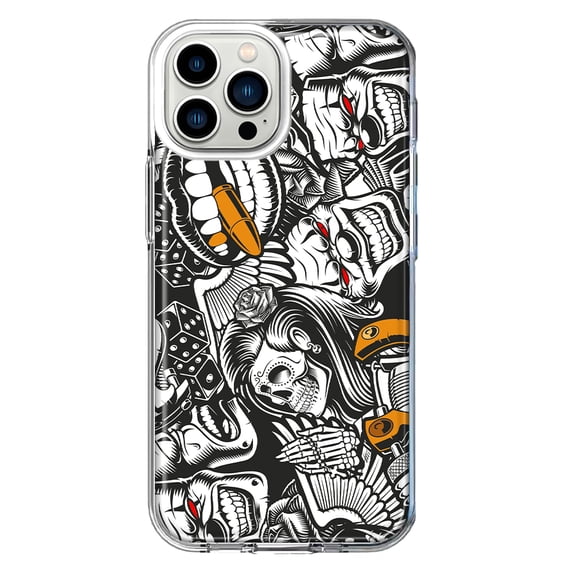 Mundaze - Case for Apple iPhone 13 Pro Max Slim Shockproof Hard Shell Soft TPU Heavy Duty Protective Phone Cover - Abstract Graffiti Tattoo
