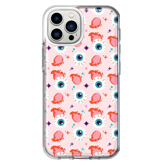 Mundaze - Case for Apple iPhone 13 Pro Max Slim Shockproof Hard Shell Soft TPU Heavy Duty Protective Phone Cover - Fire Eyeballs