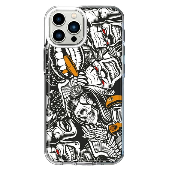 Mundaze - Case for Apple iPhone 13 Pro Slim Shockproof Hard Shell Soft TPU Heavy Duty Protective Phone Cover - Abstract Graffiti Tattoo