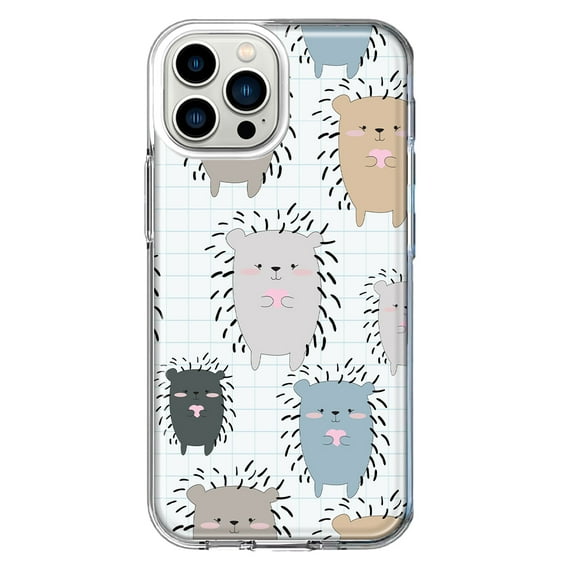 Mundaze - Case for Apple iPhone 14 Pro Max Slim Shockproof Hard Shell Soft TPU Heavy Duty Protective Phone Cover - Cute Hedgehogs