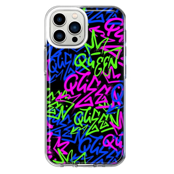 Mundaze - Case for Apple iPhone 14 Pro Max Slim Shockproof Hard Shell Soft TPU Heavy Duty Protective Phone Cover - Graffiti Queen