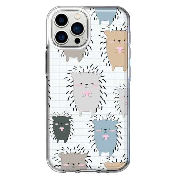 Mundaze - Case for Apple iPhone 14 Pro Slim Shockproof Hard Shell Soft TPU Heavy Duty Protective Phone Cover - Cute Hedgehogs