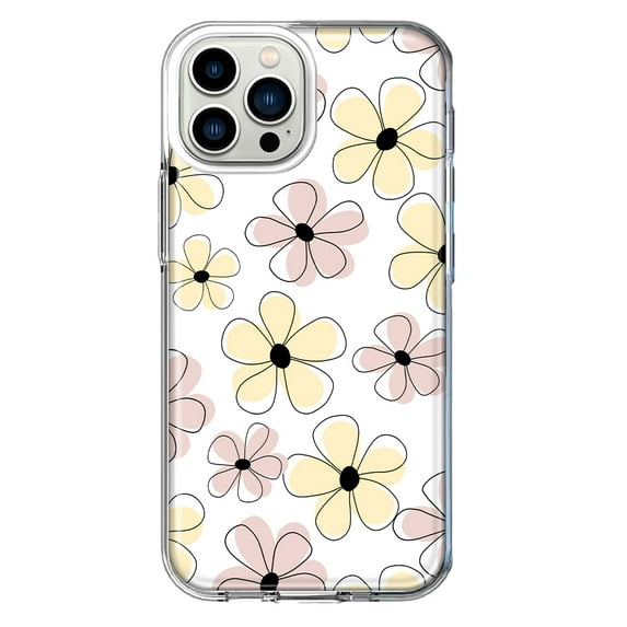 Mundaze - Case for Apple iPhone 15 Pro Max Slim Shockproof Hard Shell Soft TPU Heavy Duty Protective Phone Cover - Summer Vibe Daisy Flowers