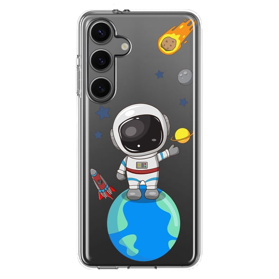 Mundaze - Case for Samsung Galaxy S24 Plus Slim Shockproof Hard Shell Soft TPU Heavy Duty Protective Phone Cover - Cute Astronaut