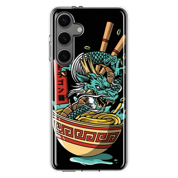 Mundaze - Case for Samsung Galaxy S24 Slim Shockproof Hard Shell Soft TPU Heavy Duty Protective Phone Cover - Dragon Ramen