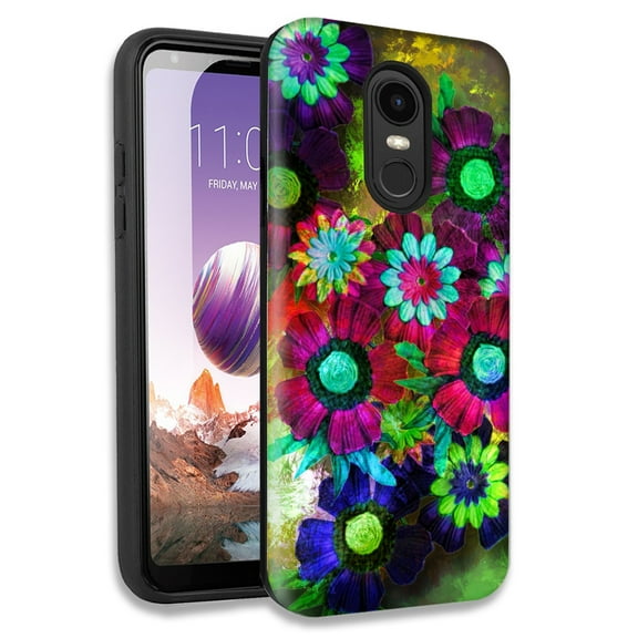 Mundaze Colorful Daisies Double Layer Hybrid Case Cover For LG Fortune 2/Aristo 2 Plus/Zone 4/Aristo 3