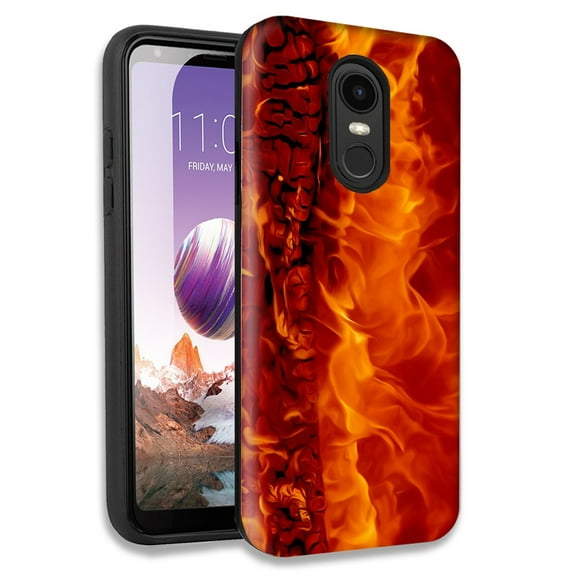 Mundaze Fire Double Layer Hybrid Case Cover For LG Fortune 2/Aristo 2 Plus/Zone 4/Aristo 3