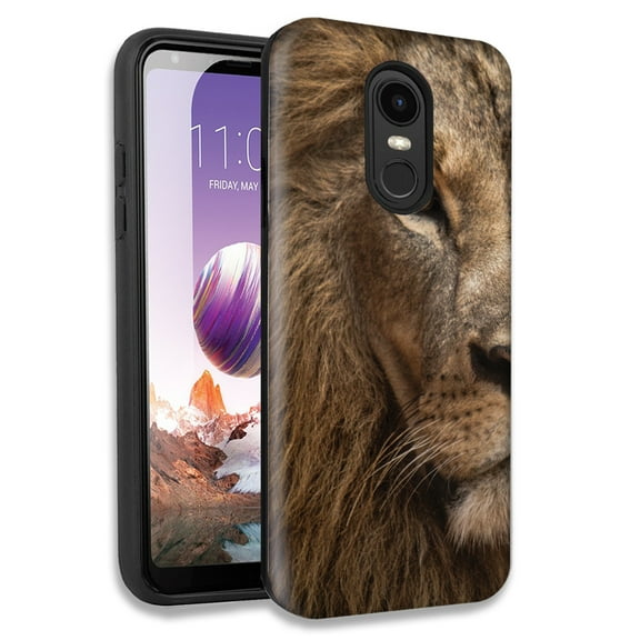 Mundaze Lion Face Double Layer Hybrid Case Cover For LG Fortune 2/Aristo 2 Plus/Zone 4/Aristo 3