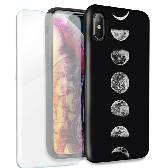 Mundaze Moon Transitions Double Layer Case w/Glass Screen Protector For Apple iPhone XR