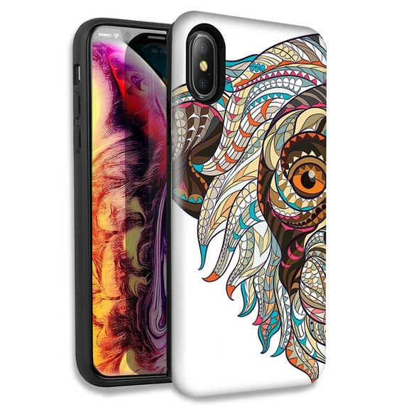 Mundaze Mosaic Monkey Face Double Layer Hybrid Case Cover For Apple iPhone XR