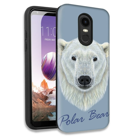 Mundaze Polar Bear Double Layer Hybrid Case Cover For LG Fortune 2/Aristo 2 Plus/Zone 4/Aristo 3