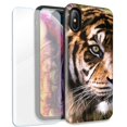 thumbnail image 1 of Mundaze Tiger Face 2 Double Layer Case w/Glass Screen Protector For Apple iPhone XR, 1 of 5