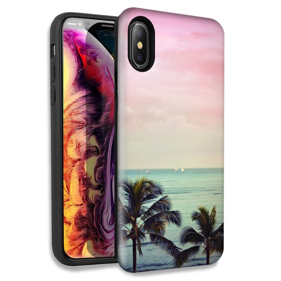 Mundaze Vacation Dreaming Double Layer Hybrid Case Cover For Apple iPhone X XS