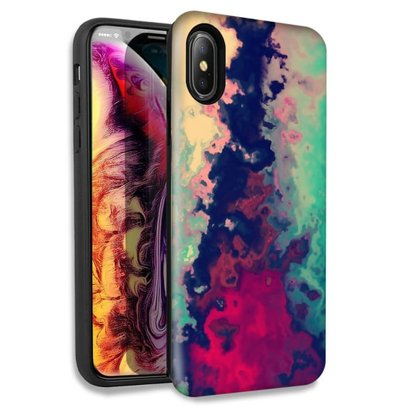 Mundaze Watercolor Paint Double Layer Hybrid Case Cover For Apple iPhone XR