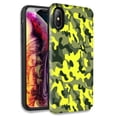 thumbnail image 1 of Mundaze Yellow Green Camo Double Layer Hybrid Case Cover For Apple iPhone X XS, 1 of 1