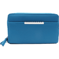 thumbnail image 1 of Mundi Women Bonded Genuine LEATHER FAT Wristlet WALLET RFID Ladies ID & Card slots Zippers a709z Turquoise, 1 of 1