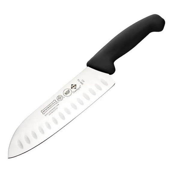 Mundial 3804-7GE 7 in. 3800 Series Santoku Kitchen Knife, Polypropylene Handle & Japanese High Carbon Stainless Steel Blade, Black