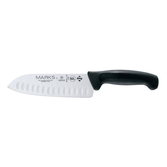 Mundial Marks Santoku Knife, Hollow Edge, Black