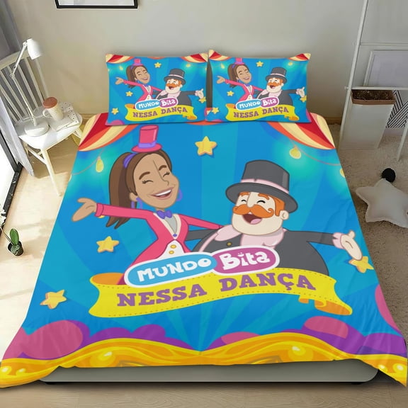 Mundo Bita Themed Bed Sheet Set Three Piece Set 78x86 In ches Comfortable And Skin Friendly Unique Design Creating A Star Studded Night Home Decor Gifts For Family Friends fans