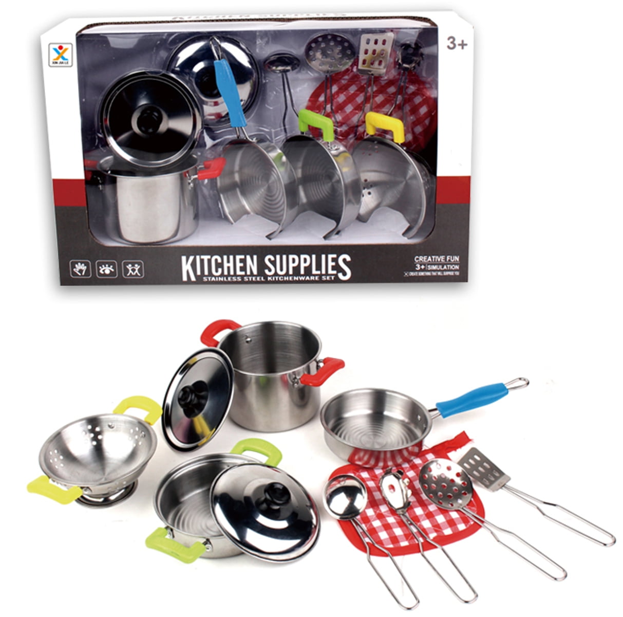 MINI Kitchen Utensils Toys Set For Kids Girl Stainless Steel Can Hold Food  Cooking Kitchen Toys Education Pretend Play