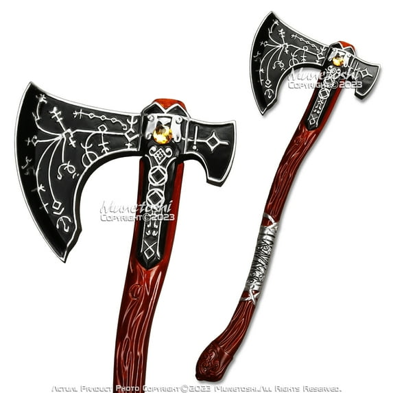 Munetoshi 32.5" Fiberglass Leviathan Axe Kratos War God Ragnarok Fantasy Video Game Prop
