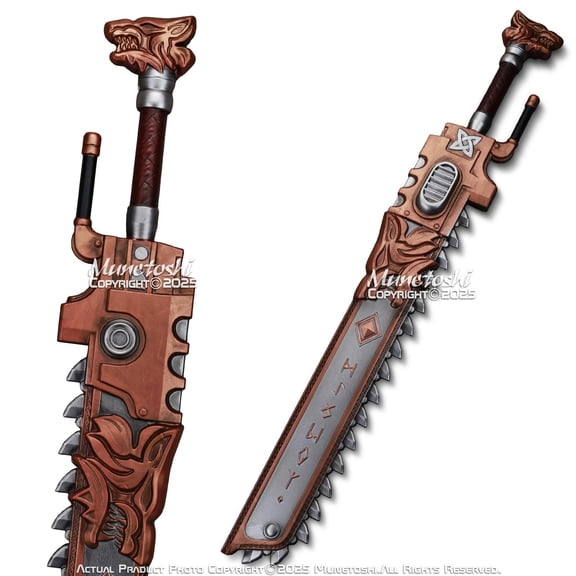 Munetoshi Foam 39.5" Saw Iron Warrior Chain Cosplay Sword 40k Hammer Space Marine Anime G