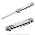 thumbnail image 1 of Munetoshi 9" White Wood Handle Spring Button Folding Comb Hair Styling Pocket Carrying, 1 of 3