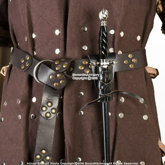 Munetoshi Genuine Leather Lace Medieval Chaucer Frog Belt Loop for Main Gauche Dagger